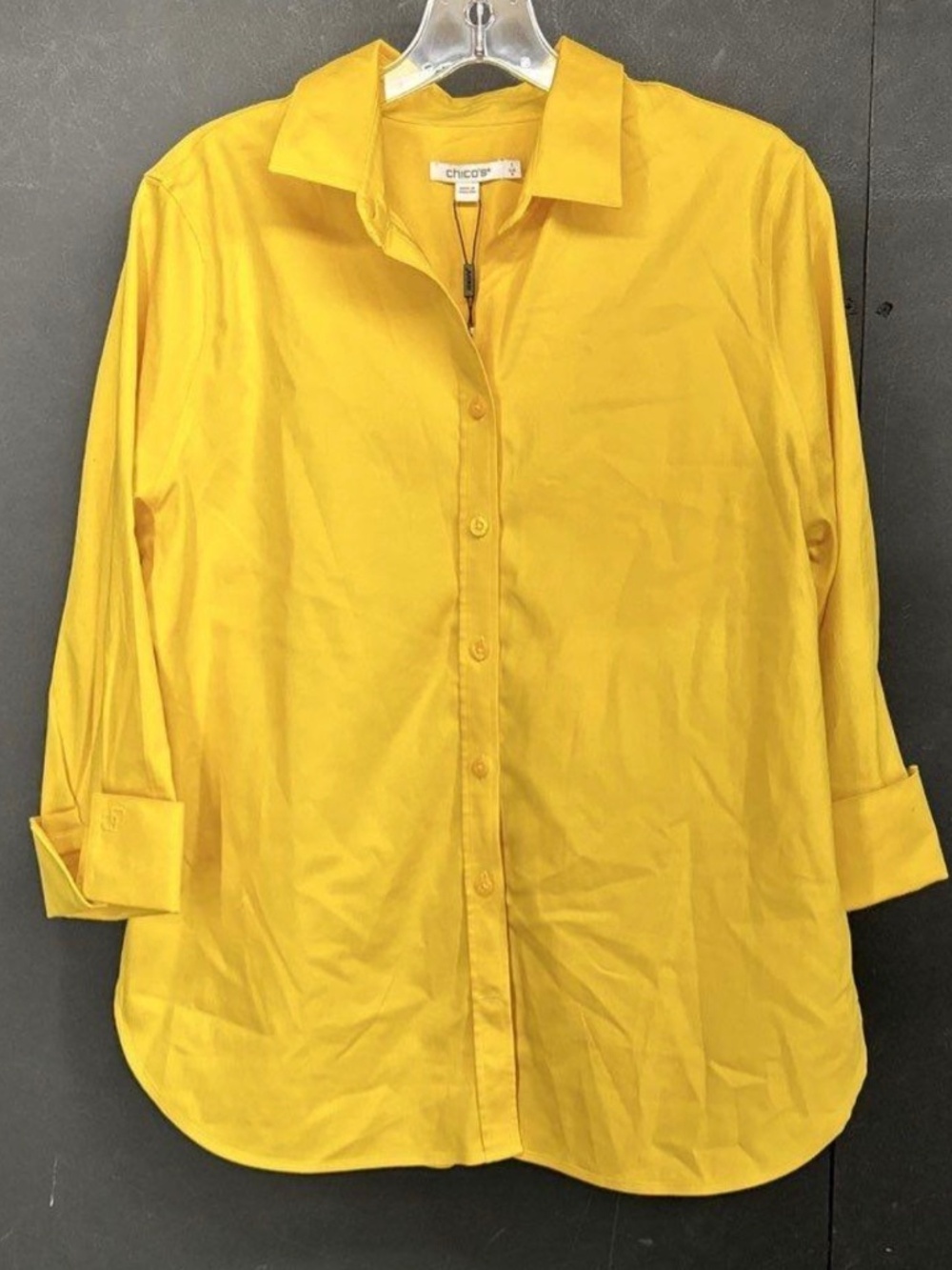 Chico's Yellow Blouse Sz 1 (8) NWT